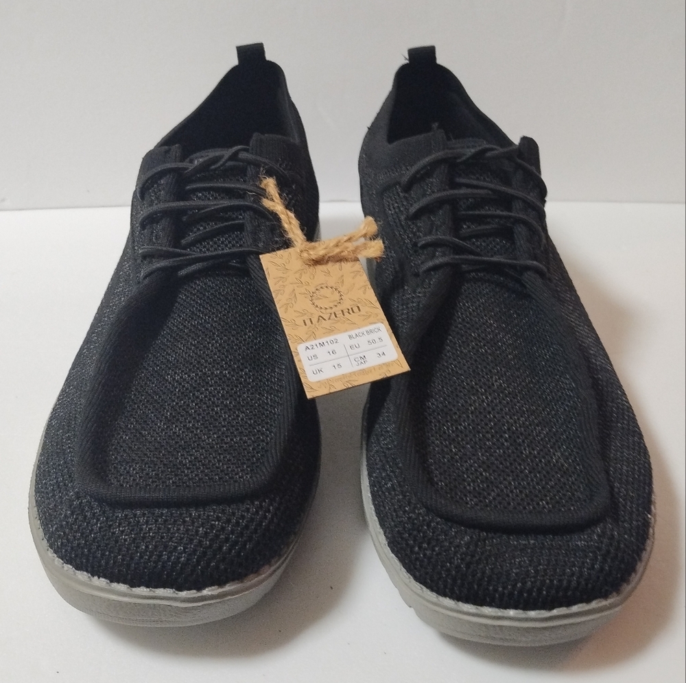 ITAZERO Slip-on Casual Loafer Boat Deck Black/Grey Men's Distino Size 16 A21M102
